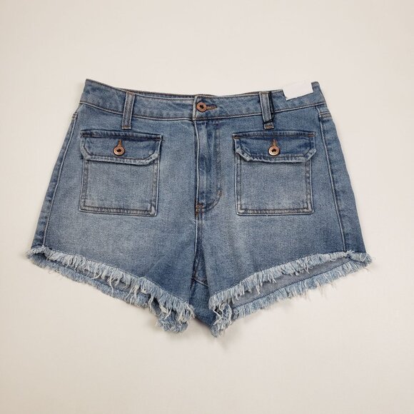 Celebrity Pink Raw Edge Cutoff Denim Shorts Womens 9/29 Blue Motivational Wash - Picture 15 of 16